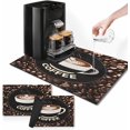 thumbnail image 1 of Coffee Mat for Countertops, Cup of coffee beans Dish Drying Mat 2 Pcs for Kitchen Coffee Bar Accessories, Coffee Maker Espresso Machine Dish Rack Hide Stain Rubber Backed 12x19In, 1 of 6