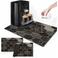 thumbnail image 1 of Coffee Mat for Countertops, Marble Hexagon Black Gold Dish Drying Mat 2 Pcs for Kitchen Coffee Bar Accessories, Coffee Maker Espresso Machine Dish Rack Hide Stain Rubber Backed 12x19In, 1 of 6