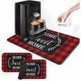 thumbnail image 1 of Coffee Mat for Countertops, Red Black Buffalo Grid Dish Drying Mat 2 Pcs for Kitchen Coffee Bar Accessories, Fit Under Coffee Maker Espresso Machine Dish Rack Hide Stain Rubber Backed 12x19in, 1 of 6