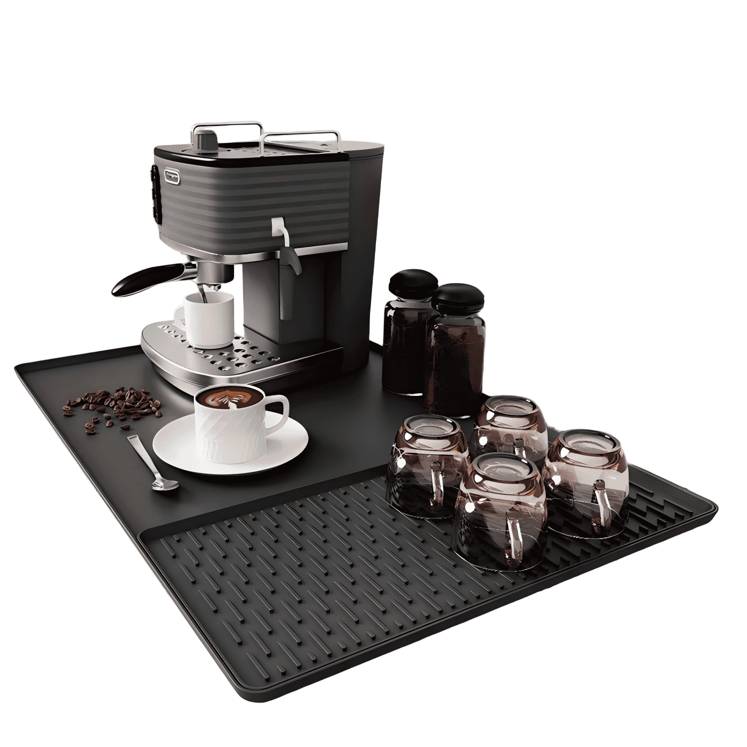 Coffee Mat, Dish Drying Mat 2 in1 Coffee Maker Mat for Kitchen Counter ...