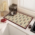 thumbnail image 1 of Coffee Mat Dish Drying Mat Hide Stain High Absorbent Bar Mat for Countertops Easy Clean,Fit Under Coffee Maker Machine And Accessories-16"x24",Vintage Small Flowers, 1 of 7