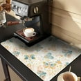thumbnail image 1 of Coffee Mat - Fits Most Drip Coffee Makers and Small Appliances, Ideal for Coffee Bar Accessories,Dish Drying Mat, and drying mat for kitchen counter (Colorful flower butterfly, 21"x13"), 1 of 5