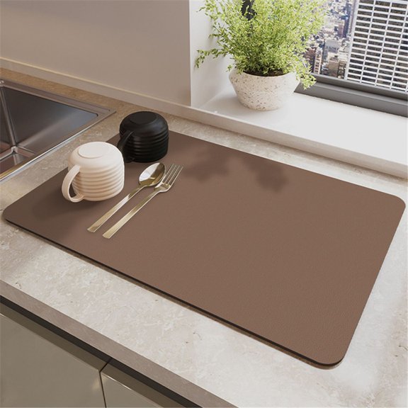 Coffee Mat Hide Stain Rubber Backed Absorbent Dish Drying Mat for Kitchen Counter Fits Under Coffee Maker & Machine 40*60cm