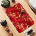 thumbnail image 1 of Coffee Mat Hide Stain Rubber Backed Absorbent Elegant Floral Print Dish Drying Mats for Kitchen Counter, Non-Slip Diatomaceous Drying Mat (19.5x12in,Red Flower 1), 1 of 4