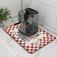 thumbnail image 1 of Coffee Mat the Kitchen is the Heart of the Home Rubber Backed Absorbent Dish Drying Mat Fit Under Dishes,Rack Pad,Kitchen Counter,Coffee Maker,Coffee Bar Accessories 24"X16", 1 of 6