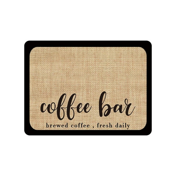Coffee Mat Rubber Backed Coffee Bar Countertop Mat, Waterproof Placemat for Kitchen Countertop Coffee Bar Accessories, Durable & Reusable, 2Pcs, Coffee Maker Dining Room Decoration(Coffee,15.7x11.8")