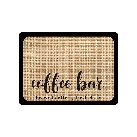 Coffee Mat Rubber Backed Coffee Bar Countertop Mat, Waterproof Placemat for Kitchen Countertop Coffee Bar Accessories, Durable & Reusable, 2Pcs, Coffee Maker Dining Room Decoration(Coffee,15.7x11.8")
