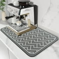 thumbnail image 1 of Coffee Mat Super Absorbent Dish Drying Mat Hide Stain Rubber Backed Coffee Bar Accessories Match with Coffee Maker Coffee Machine Coffee Pot Drying Mats for Kitchen Counter(Grey, 23.5x15.5in), 1 of 6