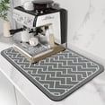 thumbnail image 1 of Coffee Mat Super Absorbent Dish Drying Mat Hide Stain Rubber Backed Coffee Bar Accessories Match with Coffee Maker Coffee Machine Coffee Pot Drying Mats for Kitchen Counter(Grey, 12"x19"), 1 of 6