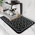 thumbnail image 1 of Coffee Mat Super Absorbent Dish Drying Mat Hide Stain Rubber Backed Coffee Bar Accessories Match with Coffee Maker Coffee Machine Coffee Pot Drying Mats for Kitchen Counter(Black, 16"x24"), 1 of 6