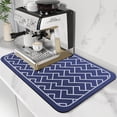 thumbnail image 1 of Coffee Mat Super Absorbent Dish Drying Mat Hide Stain Rubber Backed Coffee Bar Accessories Match with Coffee Maker Coffee Machine Coffee Pot Drying Mats for Kitchen Counter(Blue, 16"x24"), 1 of 6