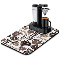 Coffee Mat diatom mud , Absorbent Coffee Bar Mat for Coffee Maker and Espresso Machine, Coffee Maker Mat for Countertops, Typography Print, 19.5x12in