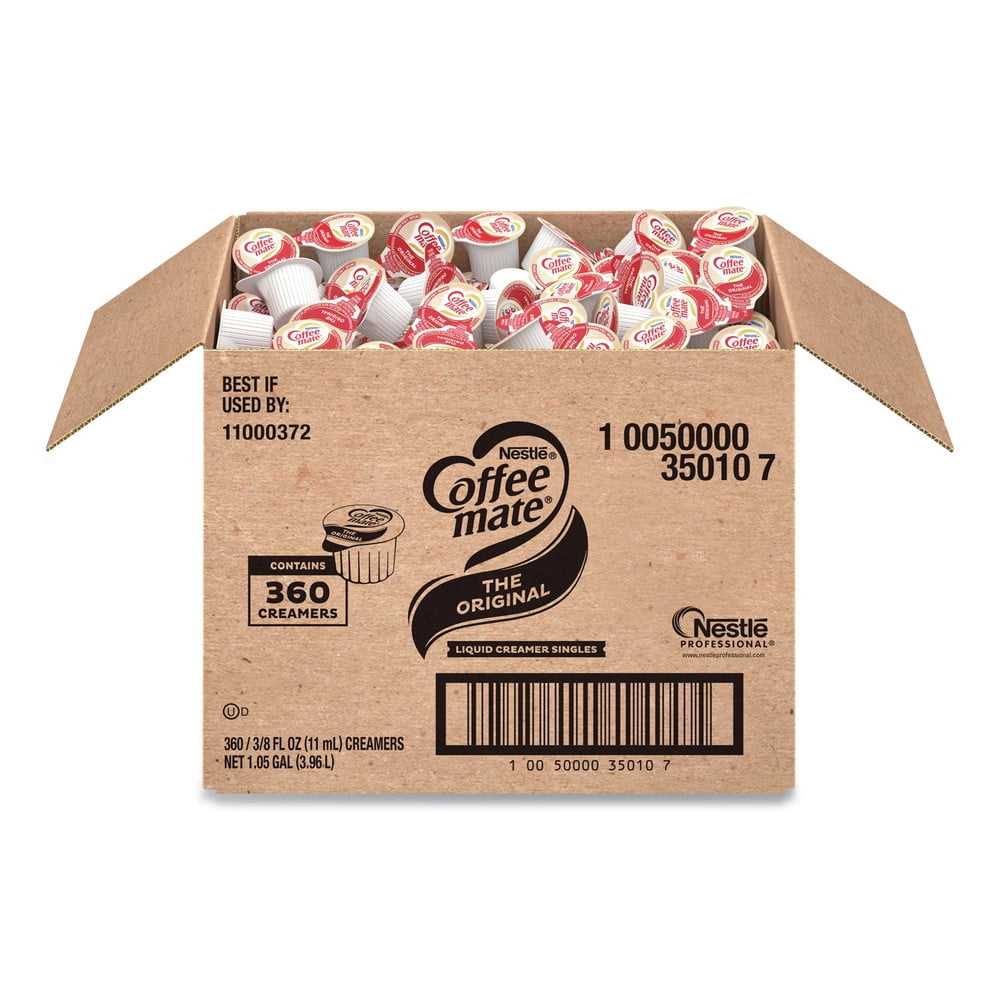 CoffeeMate 11000372 0.38 oz Liquid Coffee Creamer MiniCups Original