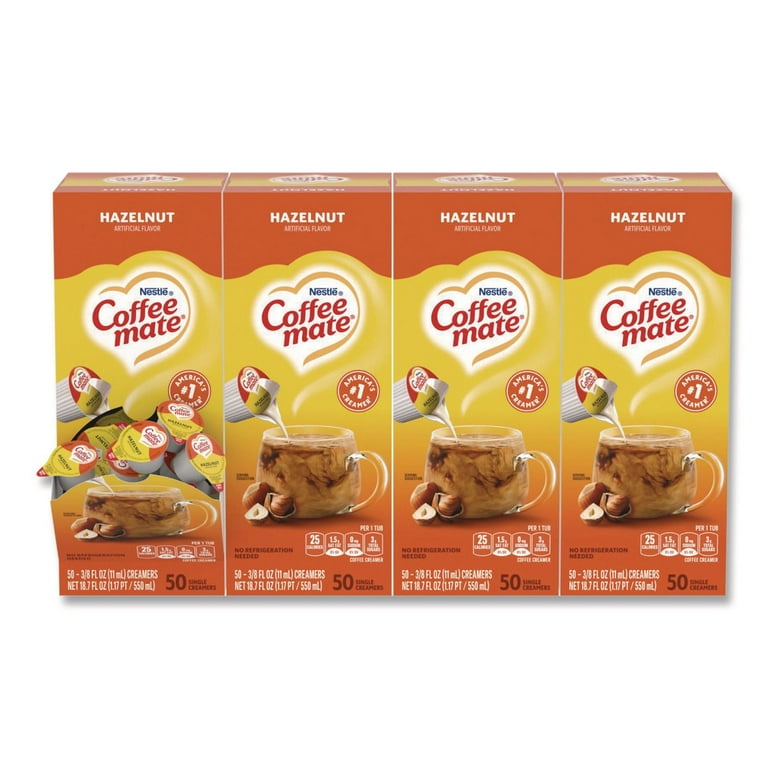 Nestle, NES35180CT, Coffee-Mate Hazelnut Coffee Creamer - Liquid Creamer  Singles, 200 / Carton