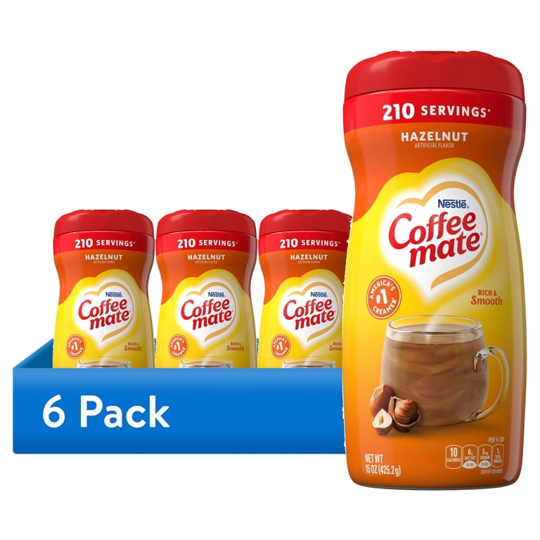 (6 pack) Coffee Mate Hazelnut Powder Coffee Creamer, 15 oz