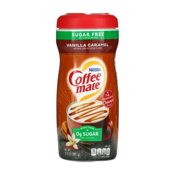 Coffee Mate, Powder Coffee Creamer, Sugar Free, Vanilla Caramel, 10.2 oz Pack of 2