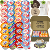 Coffee Mate Coffee Creamer Singles Variety Pack - 100 ct of Peppermint Mocha, Sweet Cream and 5 More Flavored Creamer Singles