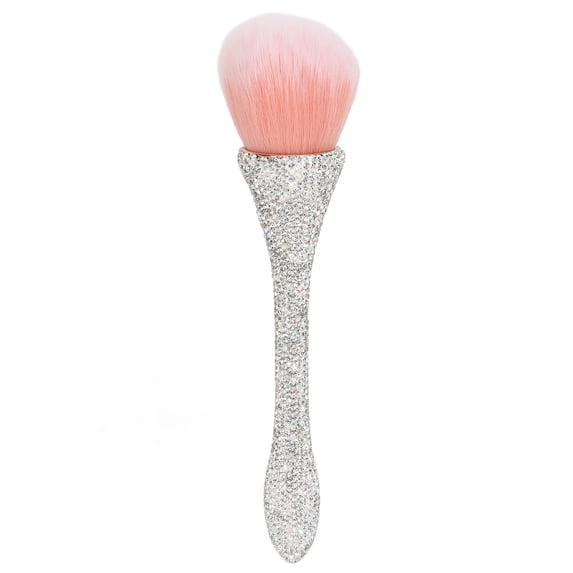 Nail Dust Cleansing Brush Soft Nylon Hair Comfortable Grip Prevent Deformation Loose Powder Brush White