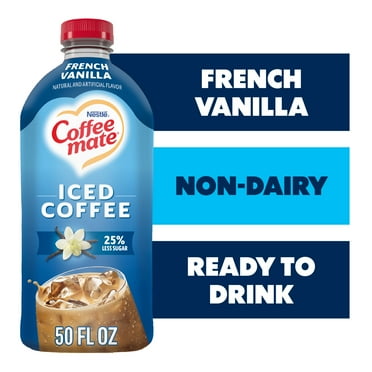 Coffee Mate French Vanilla Flavored Iced Coffee, Non-Dairy Cold Coffee, Ready to Drink 50 fl oz