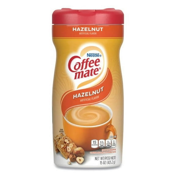 Coffee-mate Hazelnut Creamer Powder, 15oz Plastic Bottle, Each