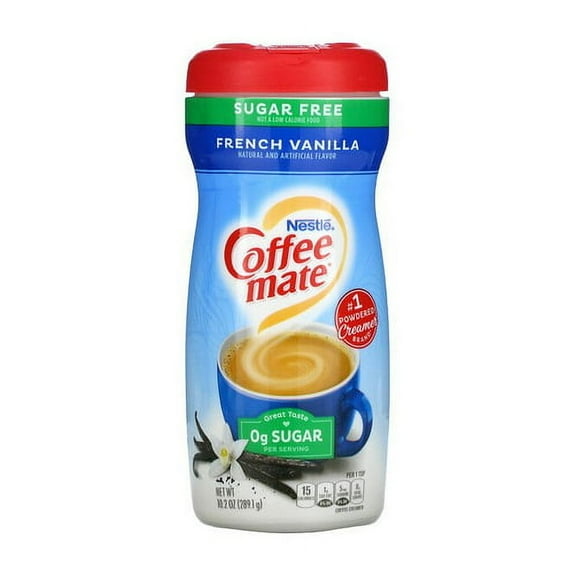 Coffee Mate, Powder Coffee Creamer, Sugar Free, French Vanilla, 10.2 oz Pack of 2