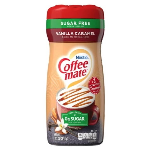 Coffee Mate, Powder Coffee Creamer, Sugar Free, Vanilla Caramel, 10.2 oz Pack of 4