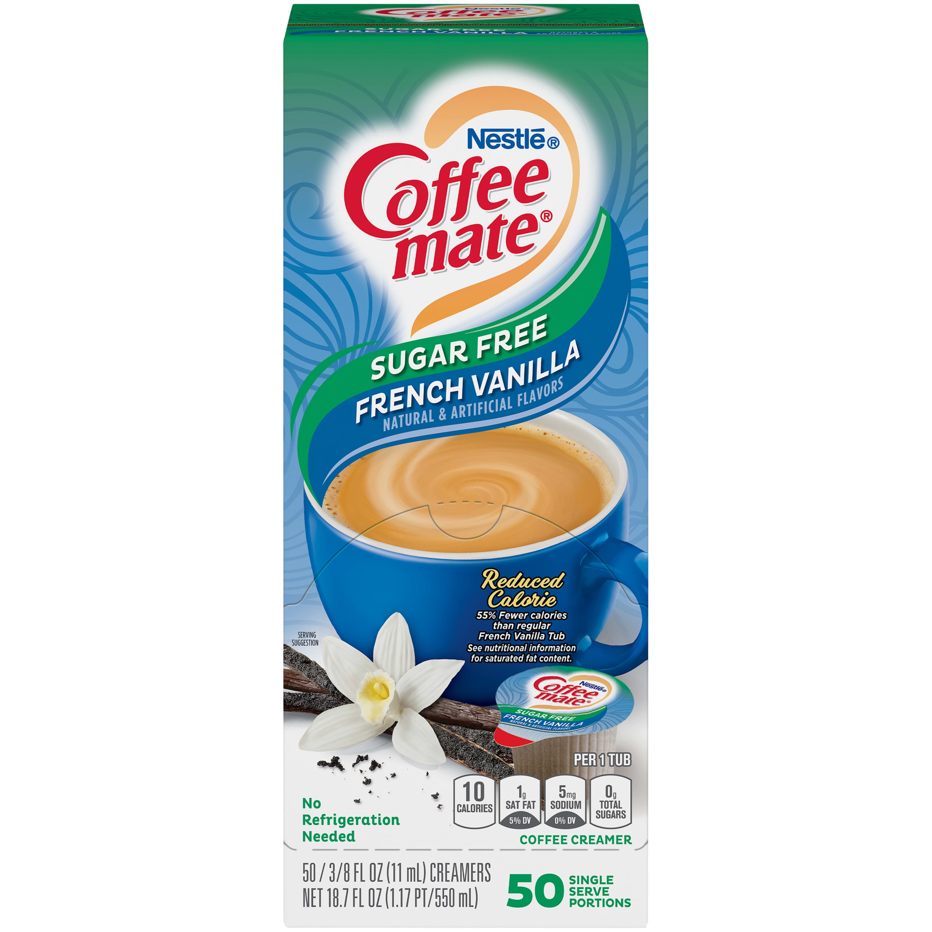 Nestle Coffee Mate Sugar-Free French Vanilla Creamer Cups, Flavor