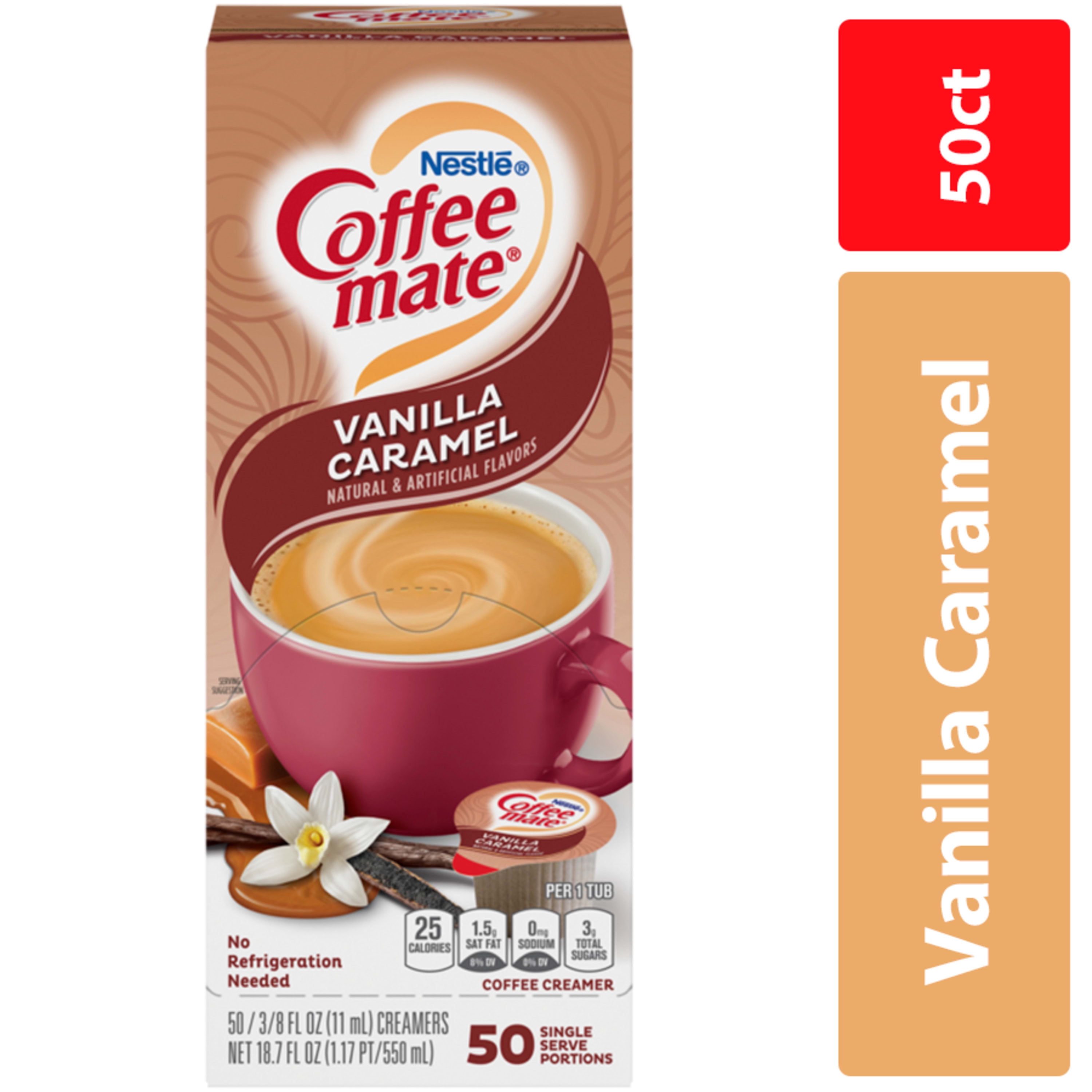 Coffee Mate Vanilla Caramel Liquid Coffee Creamer Singles, LactoseFree
