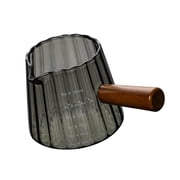 Coffee Measuring Cup Heat Resistant Ergonomic Wooden Handle Espresso Shot Glass for Liquid Measurement Cooking