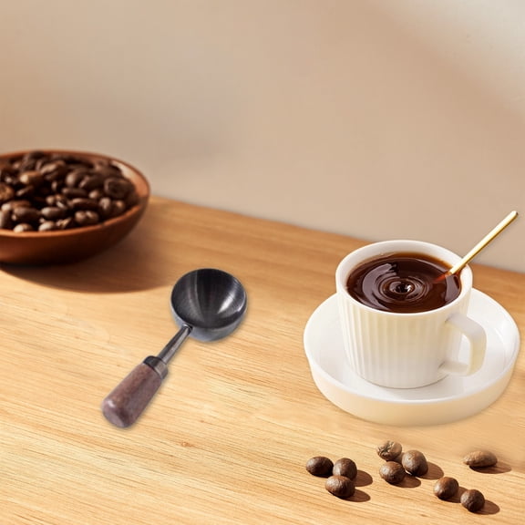 Coffee Measuring Spoon, Stainless Steel with Wooden Handle, Multi-purpose Tea & Baking Spoon, Seasoning & Milk Powder Spoon for Kitchen Use
