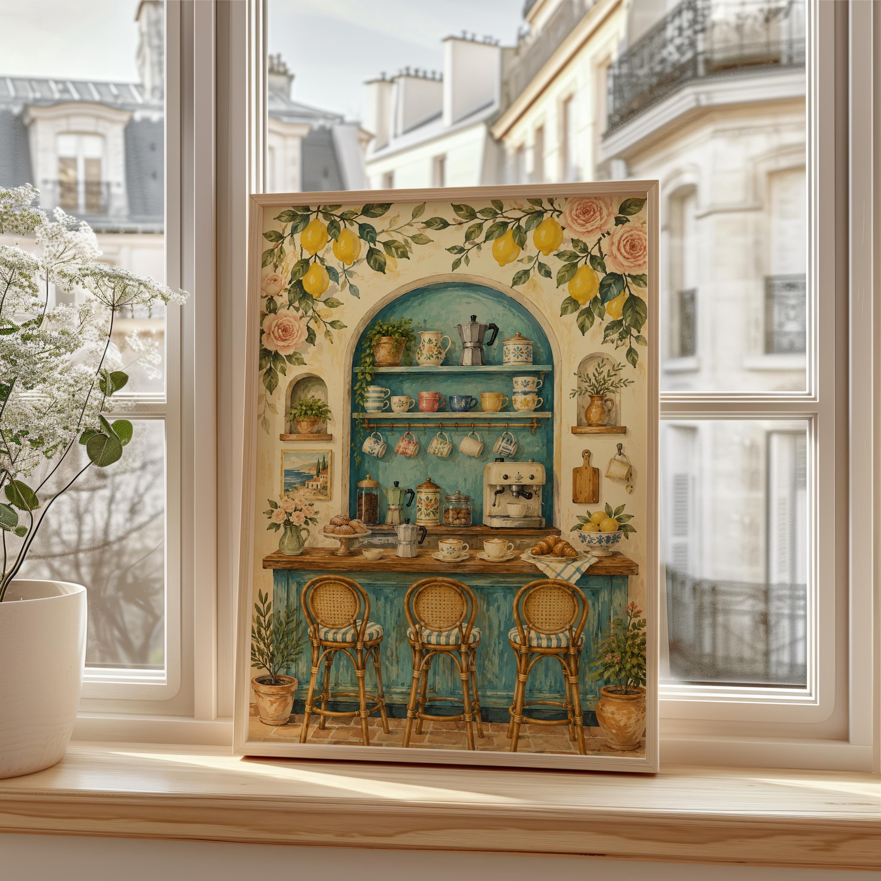 Coffee Mediterranean Bar Lemon Cafe French Bistro Poster , Poster Print ...
