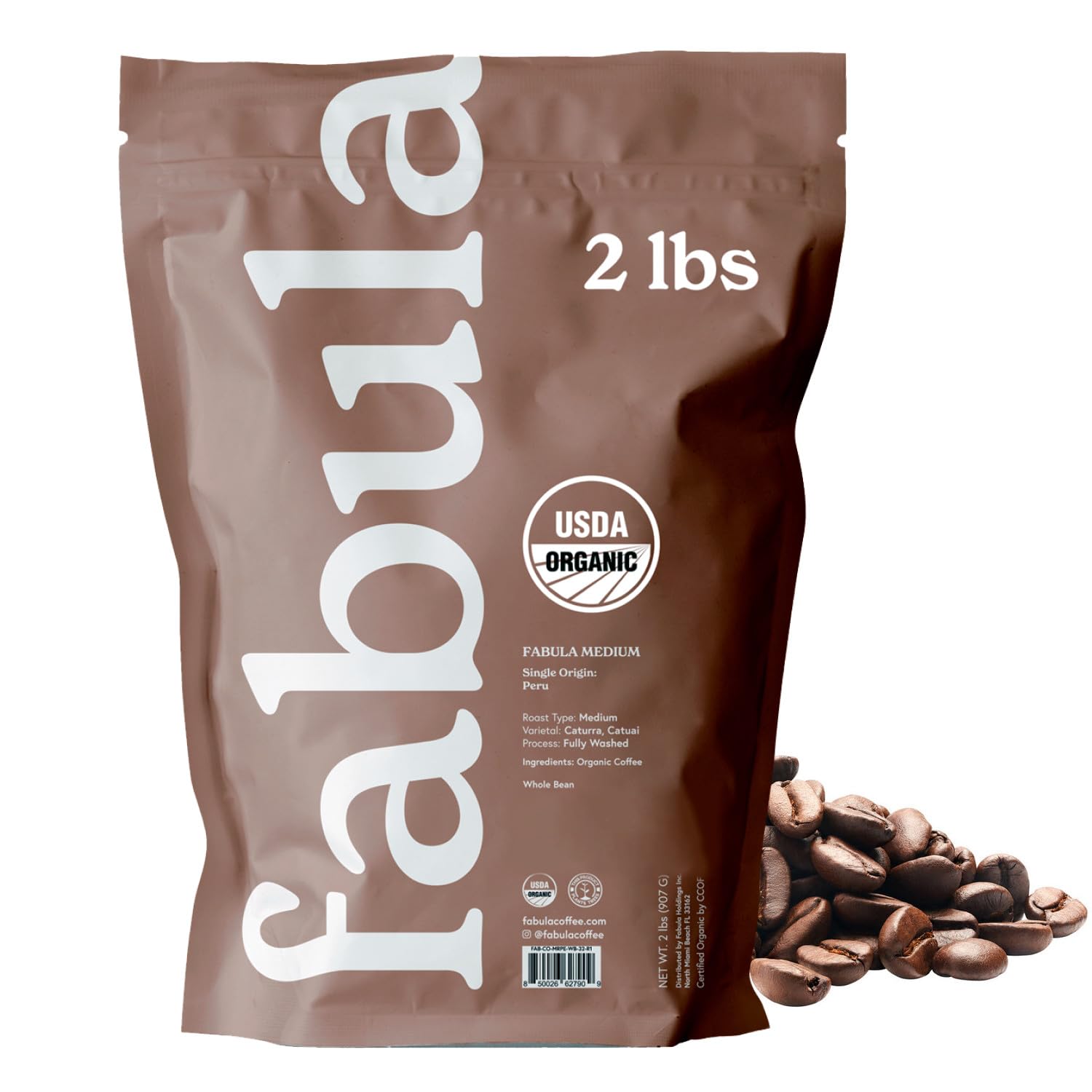 Coffee Medium Roast Whole Beans Organic Low Acid Single NonGMO