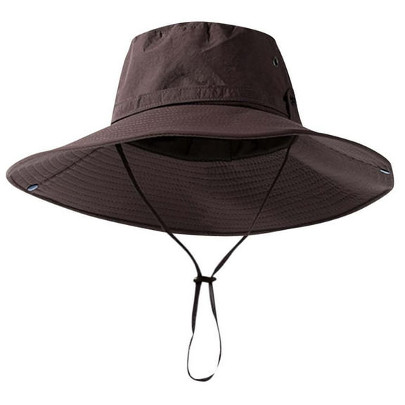 Coffee Men Women Adjustable Bucket Hat Waterproof Windproof Outdoor Sun Protection For Hiking Fishing Coffee One Size