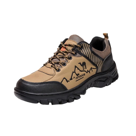 Coffee Mens Hiking Shoes Breathable Non Slip Lightweight Comfortable For Spring And Summer Outdoor Sports Trail Running Grip