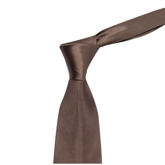Coffee Mens Solid Color Polyester Hand-Tied Business Necktie For Dress Shirt 3.15 Inches Width 57.09 Inches Length Free Size In Coffee Color Ideal For Professional Settings And Casual Use