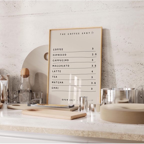 Coffee Menu Cafe Retro Coffee Espresso Breakfast Bar Decor Modern Kitchen Wall Decor Cozy Room Unframed Paper Print