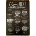 thumbnail image 1 of Coffee Menu Know Your Coffee Tin Sign Wall Retro Metal Bar Pub Poster Metal, 1 of 1