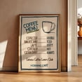 thumbnail image 1 of Coffee Menu Poster Espresso Trendy Kitchen Decor Bar Retro Wall Art Design1 Poster, Stretched Size 12x18, 1 of 4