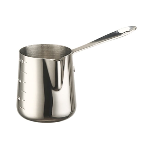 Coffee Milk Cup with Long Handle Coffee Milk Frothing Pitcher Jugs Stainless Steels Coffee Pot Pouring Melting Pitcher