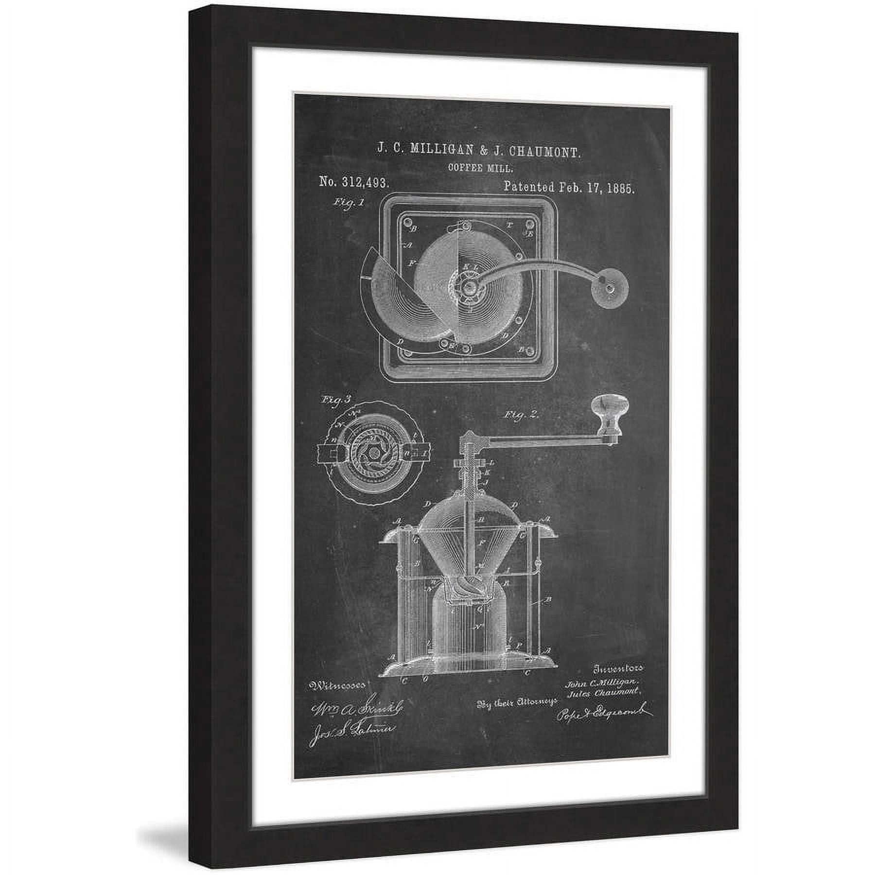 "Coffee Mill 1885 Chalk" Framed Painting Print
