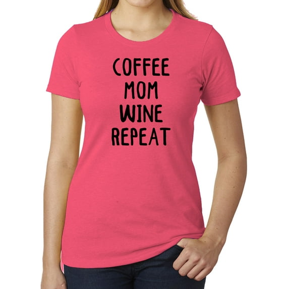 Coffee, Mom, Wine, Repeat Funny Graphic T-shirts, Cute Mom shirts - Berry MH200WMOM S24 XL
