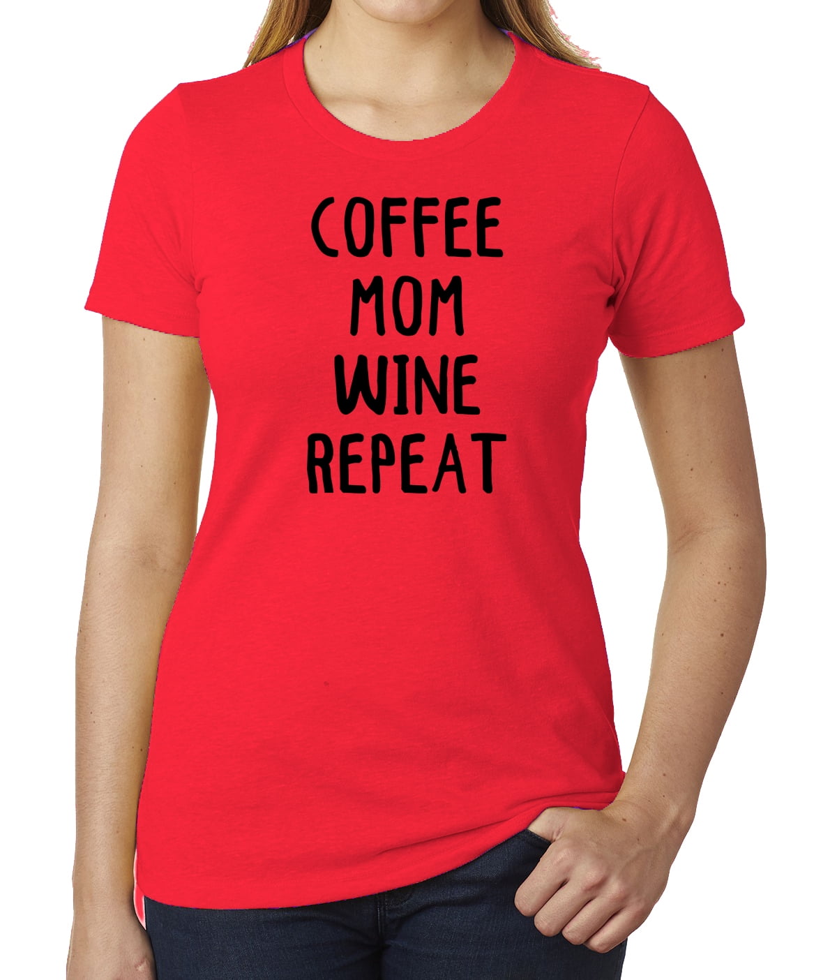 Womens Mom Shirt, Coffee Mom Wine Repeat T-Shirt Womens Mom Shirt, Coffee Mom Wine Repeat T-Shirt