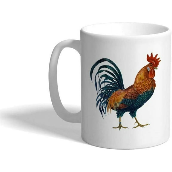Coffee Mug 11 Ounces Rooster Vintage Look J Animals Farm & Domesticated Ceramic Tea Cup Design Only