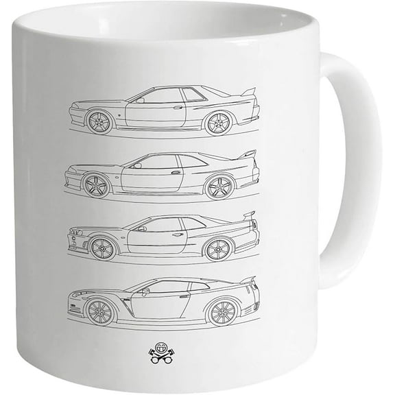 Coffee Mug 11oz- PistonHeads Skyline Generations White Coffee Mugs 11 OZ