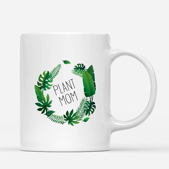 Coffee Mug 11oz Plant Mom Gardener Planter Pots Circle Funny Gardner Tree Houseplant Gifts for Mom Tea Mother's Day Father Ceramic Tea Cup Christmas Mugs
