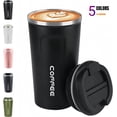 thumbnail image 1 of BKSDUEH 17oz Vacuum Insulated Coffee Travel Mug - Leakproof Stainless Steel Tumbler with Lid - Reusable Thermos Cup for Hot & Iced Tea, Beer (Black), 1 of 9