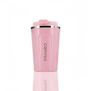 BKSDUEH 17oz Vacuum Insulated Coffee Travel Mug - Leakproof Stainless Steel Tumbler with Lid - Reusable Thermos Cup for Hot & Iced Tea, Beer (Pink)