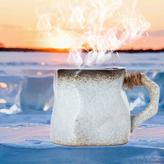 Coffee Mug – 4.8 x 3.2inCrystal Glaze Ceramic Cup for Daily Beverages and Home Decor(C)