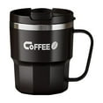 thumbnail image 1 of Coffee Mug 400ml, Small Vacuum Insulated Camping Mug with Lid, Double Wall Stainless Steel Travel Camping Tumbler Trave Mugs, for Men & Women (Black A), 1 of 6