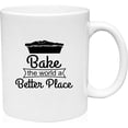 thumbnail image 1 of Coffee Mug Bake the World a Better Place Funny Inspiring Pun with Pie Bakers White Coffee Mug Funny Gift Cup, 1 of 2